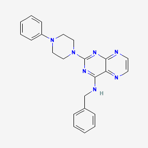 molecular formula C23H23N7 B12195726 N-benzyl-2-(4-phenylpiperazin-1-yl)pteridin-4-amine 