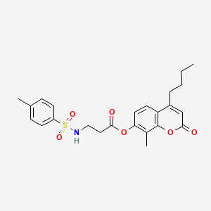 molecular formula C24H27NO6S B12195785 4-butyl-8-methyl-2-oxo-2H-chromen-7-yl N-[(4-methylphenyl)sulfonyl]-beta-alaninate 
