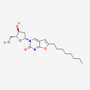molecular formula C19H28N2O5 B1219579 3-[(2R,4S,5R)-4-hydroxy-5-(hydroxymethyl)tetrahydrofuran-2-yl]-6-octyl-furo[2,3-d]pyrimidin-2-one CAS No. 215668-64-7