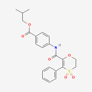 molecular formula C22H23NO6S B12195793 2-Methylpropyl 4-{[(4,4-dioxido-3-phenyl-5,6-dihydro-1,4-oxathiin-2-yl)carbonyl]amino}benzoate 