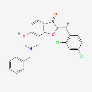 molecular formula C24H19Cl2NO3 B12195823 (2Z)-7-{[benzyl(methyl)amino]methyl}-2-(2,4-dichlorobenzylidene)-6-hydroxy-1-benzofuran-3(2H)-one 