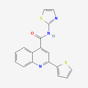 molecular formula C17H11N3OS2 B12195856 N-(1,3-thiazol-2-yl)-2-(thiophen-2-yl)quinoline-4-carboxamide 