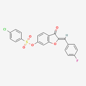 molecular formula C21H12ClFO5S B12195867 (2Z)-2-(4-fluorobenzylidene)-3-oxo-2,3-dihydro-1-benzofuran-6-yl 4-chlorobenzenesulfonate 