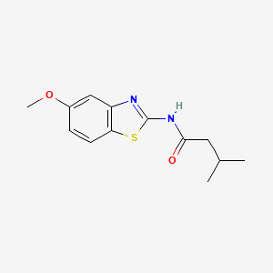 molecular formula C13H16N2O2S B1219587 N-(5-methoxy-1,3-benzothiazol-2-yl)-3-methylbutanamide 