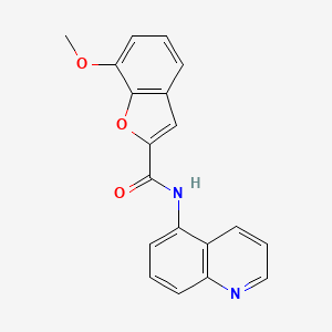molecular formula C19H14N2O3 B12195877 7-methoxy-N-(quinolin-5-yl)-1-benzofuran-2-carboxamide 