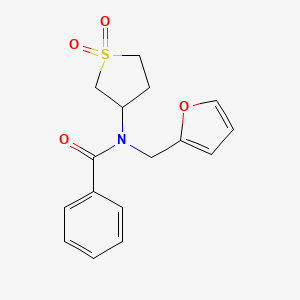 molecular formula C16H17NO4S B12195898 N-(1,1-dioxidotetrahydrothiophen-3-yl)-N-(furan-2-ylmethyl)benzamide 