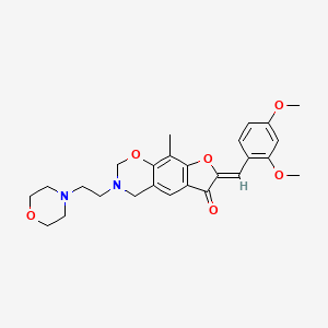 molecular formula C26H30N2O6 B12195910 (7Z)-7-(2,4-dimethoxybenzylidene)-9-methyl-3-[2-(morpholin-4-yl)ethyl]-3,4-dihydro-2H-furo[3,2-g][1,3]benzoxazin-6(7H)-one 