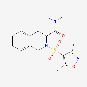 molecular formula C17H21N3O4S B12195916 2-[(3,5-dimethyl-1,2-oxazol-4-yl)sulfonyl]-N,N-dimethyl-1,2,3,4-tetrahydroisoquinoline-3-carboxamide 