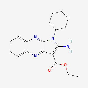 2-Amino-1-cyclohexyl-3-pyrrolo[3,2-b]quinoxalinecarboxylic acid ethyl ester