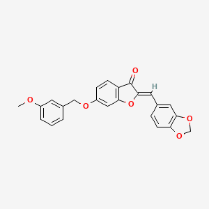 molecular formula C24H18O6 B12195920 (2Z)-2-(1,3-benzodioxol-5-ylmethylidene)-6-[(3-methoxybenzyl)oxy]-1-benzofuran-3(2H)-one 