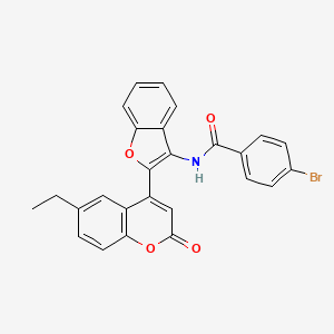 molecular formula C26H18BrNO4 B12195929 4-bromo-N-[2-(6-ethyl-2-oxo-2H-chromen-4-yl)-1-benzofuran-3-yl]benzamide 