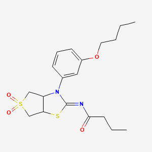 molecular formula C19H26N2O4S2 B12195942 N-[(2Z)-3-(3-butoxyphenyl)-5,5-dioxidotetrahydrothieno[3,4-d][1,3]thiazol-2(3H)-ylidene]butanamide 