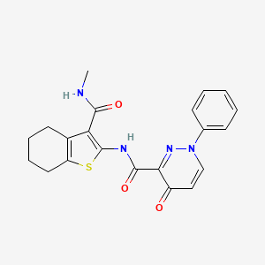 molecular formula C21H20N4O3S B12195971 N-[3-(methylcarbamoyl)-4,5,6,7-tetrahydro-1-benzothiophen-2-yl]-4-oxo-1-phenyl-1,4-dihydropyridazine-3-carboxamide 