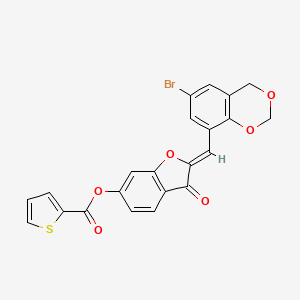 molecular formula C22H13BrO6S B12195978 (2Z)-2-[(6-bromo-4H-1,3-benzodioxin-8-yl)methylidene]-3-oxo-2,3-dihydro-1-benzofuran-6-yl thiophene-2-carboxylate 
