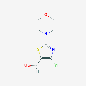 molecular formula C8H9ClN2O2S B121960 4-Chloro-2-(4-morpholino)-5-thiazolecarboxaldehyde CAS No. 129880-84-8