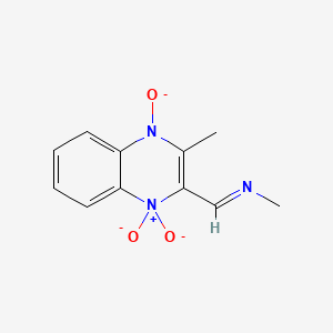 molecular formula C11H11N3O3-2 B1219601 alpha-(1,4-Dioxido-3-methylquinoxalin-2-yl)-N-methylnitrone CAS No. 32160-34-2