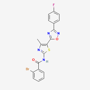 molecular formula C19H12BrFN4O2S B12196015 2-bromo-N-[(2Z)-5-[3-(4-fluorophenyl)-1,2,4-oxadiazol-5-yl]-4-methyl-1,3-thiazol-2(3H)-ylidene]benzamide 