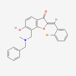 molecular formula C24H20BrNO3 B12196019 (2Z)-7-{[benzyl(methyl)amino]methyl}-2-(2-bromobenzylidene)-6-hydroxy-1-benzofuran-3(2H)-one 