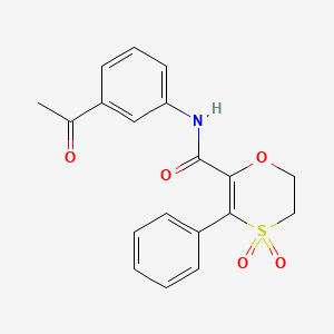 molecular formula C19H17NO5S B12196020 N-(3-acetylphenyl)-3-phenyl-5,6-dihydro-1,4-oxathiine-2-carboxamide 4,4-dioxide 