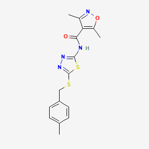 molecular formula C16H16N4O2S2 B12196023 3,5-dimethyl-N-(5-{[(4-methylphenyl)methyl]sulfanyl}-1,3,4-thiadiazol-2-yl)-1,2-oxazole-4-carboxamide 