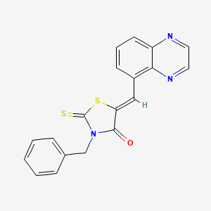 molecular formula C19H13N3OS2 B12196026 (5Z)-3-benzyl-5-(quinoxalin-5-ylmethylidene)-2-thioxo-1,3-thiazolidin-4-one 