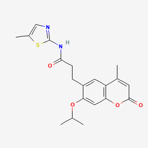 molecular formula C20H22N2O4S B12196057 3-[4-methyl-2-oxo-7-(propan-2-yloxy)-2H-chromen-6-yl]-N-(5-methyl-1,3-thiazol-2-yl)propanamide 