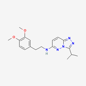 molecular formula C18H23N5O2 B12196060 N-[2-(3,4-dimethoxyphenyl)ethyl]-3-(propan-2-yl)[1,2,4]triazolo[4,3-b]pyridazin-6-amine 