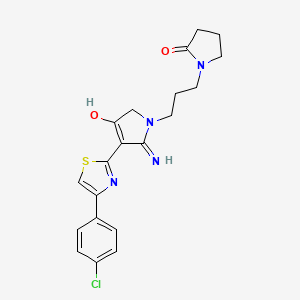 molecular formula C20H21ClN4O2S B12196066 1-(3-{3-[4-(4-chlorophenyl)-1,3-thiazol-2-yl]-4-hydroxy-2-imino-2,5-dihydro-1H-pyrrol-1-yl}propyl)pyrrolidin-2-one 