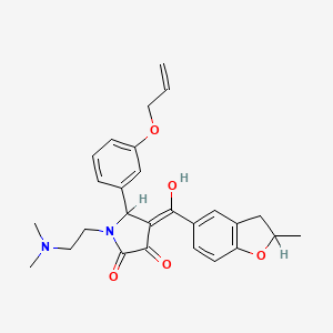 molecular formula C27H30N2O5 B12196078 5-[3-(allyloxy)phenyl]-1-[2-(dimethylamino)ethyl]-3-hydroxy-4-[(2-methyl-2,3-dihydro-1-benzofuran-5-yl)carbonyl]-1,5-dihydro-2H-pyrrol-2-one 