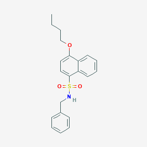 molecular formula C21H23NO3S B12196082 N-benzyl-4-butoxynaphthalene-1-sulfonamide 