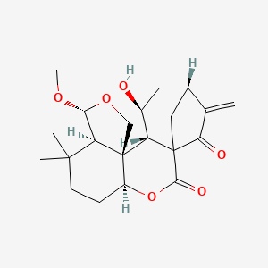 molecular formula C21H28O6 B1219609 Enmein,13-deoxy-5-hydroxy-O10-methyl-, (5a)- 