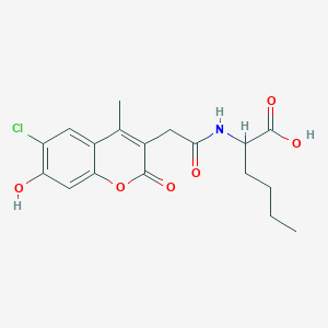 molecular formula C18H20ClNO6 B12196101 N-[(6-chloro-7-hydroxy-4-methyl-2-oxo-2H-chromen-3-yl)acetyl]norleucine 