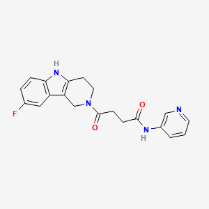 molecular formula C20H19FN4O2 B12196111 4-(8-fluoro-1,3,4,5-tetrahydro-2H-pyrido[4,3-b]indol-2-yl)-4-oxo-N-(pyridin-3-yl)butanamide 