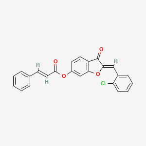 molecular formula C24H15ClO4 B12196122 (2Z)-2-(2-chlorobenzylidene)-3-oxo-2,3-dihydro-1-benzofuran-6-yl (2E)-3-phenylprop-2-enoate 