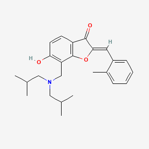 molecular formula C25H31NO3 B12196140 (2Z)-7-{[bis(2-methylpropyl)amino]methyl}-6-hydroxy-2-(2-methylbenzylidene)-1-benzofuran-3(2H)-one 