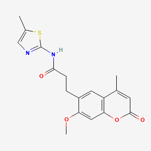 molecular formula C18H18N2O4S B12196142 3-(7-methoxy-4-methyl-2-oxo-2H-chromen-6-yl)-N-(5-methyl-1,3-thiazol-2-yl)propanamide 