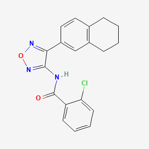 molecular formula C19H16ClN3O2 B12196158 2-chloro-N-[4-(5,6,7,8-tetrahydronaphthalen-2-yl)-1,2,5-oxadiazol-3-yl]benzamide 