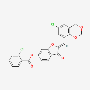 molecular formula C24H14Cl2O6 B12196197 (2Z)-2-[(6-chloro-4H-1,3-benzodioxin-8-yl)methylidene]-3-oxo-2,3-dihydro-1-benzofuran-6-yl 2-chlorobenzoate 