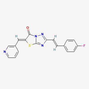 molecular formula C18H11FN4OS B12196199 (5Z)-2-[(E)-2-(4-fluorophenyl)ethenyl]-5-(pyridin-3-ylmethylidene)[1,3]thiazolo[3,2-b][1,2,4]triazol-6(5H)-one 