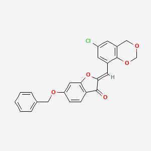 molecular formula C24H17ClO5 B12196204 (2Z)-6-(benzyloxy)-2-[(6-chloro-4H-1,3-benzodioxin-8-yl)methylidene]-1-benzofuran-3(2H)-one 