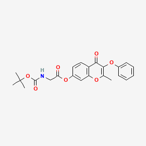 molecular formula C23H23NO7 B12196207 2-methyl-4-oxo-3-phenoxy-4H-chromen-7-yl N-(tert-butoxycarbonyl)glycinate 