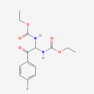 molecular formula C14H17FN2O5 B12196260 Diethyl [2-(4-fluorophenyl)-2-oxoethane-1,1-diyl]biscarbamate 
