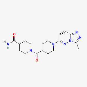 molecular formula C18H25N7O2 B12196289 1-{[1-(3-Methyl[1,2,4]triazolo[4,3-b]pyridazin-6-yl)piperidin-4-yl]carbonyl}piperidine-4-carboxamide 