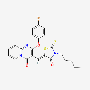 molecular formula C23H20BrN3O3S2 B12196308 2-(4-bromophenoxy)-3-[(Z)-(4-oxo-3-pentyl-2-thioxo-1,3-thiazolidin-5-ylidene)methyl]-4H-pyrido[1,2-a]pyrimidin-4-one 
