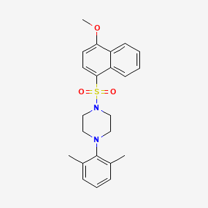 molecular formula C23H26N2O3S B12196311 1-(2,6-Dimethylphenyl)-4-[(4-methoxynaphthalen-1-yl)sulfonyl]piperazine 
