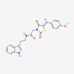 molecular formula C23H21N3O4S B12196318 N-[2-(1H-indol-3-yl)ethyl]-2-[(5Z)-5-(4-methoxybenzylidene)-2,4-dioxo-1,3-thiazolidin-3-yl]acetamide 