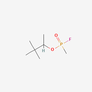 molecular formula CH3PO(F)OCH(CH3)C(CH3)3<br>C7H16FO2P B1219632 Soman CAS No. 96-64-0