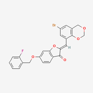 molecular formula C24H16BrFO5 B12196325 (2Z)-2-[(6-bromo-4H-1,3-benzodioxin-8-yl)methylidene]-6-[(2-fluorobenzyl)oxy]-1-benzofuran-3(2H)-one 