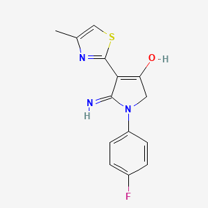 molecular formula C14H12FN3OS B12196379 5-amino-1-(4-fluorophenyl)-4-(4-methyl-1,3-thiazol-2-yl)-1,2-dihydro-3H-pyrrol-3-one 