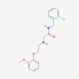 molecular formula C18H21ClN2O3 B12196407 N-[(2-chlorophenyl)methyl]-2-{[2-(2-methoxyphenoxy)ethyl]amino}acetamide 